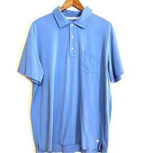 Lilly Pulitzer Polo Shirt Mens Large Blue Pima Cotton Collared Pocket Casual